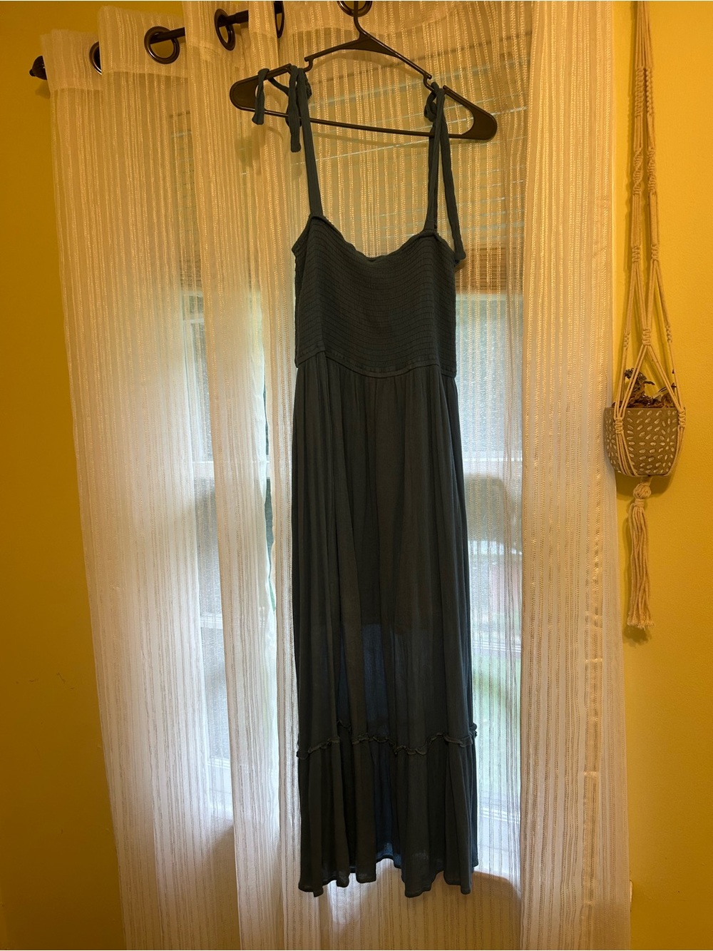 Tie-Shoulder Maxi Dress in blue